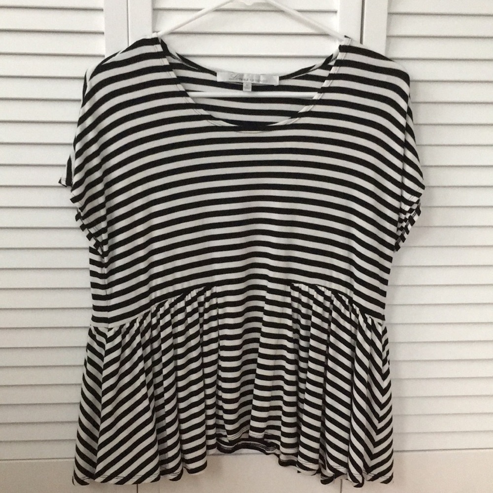 Black and White Striped Blouse!